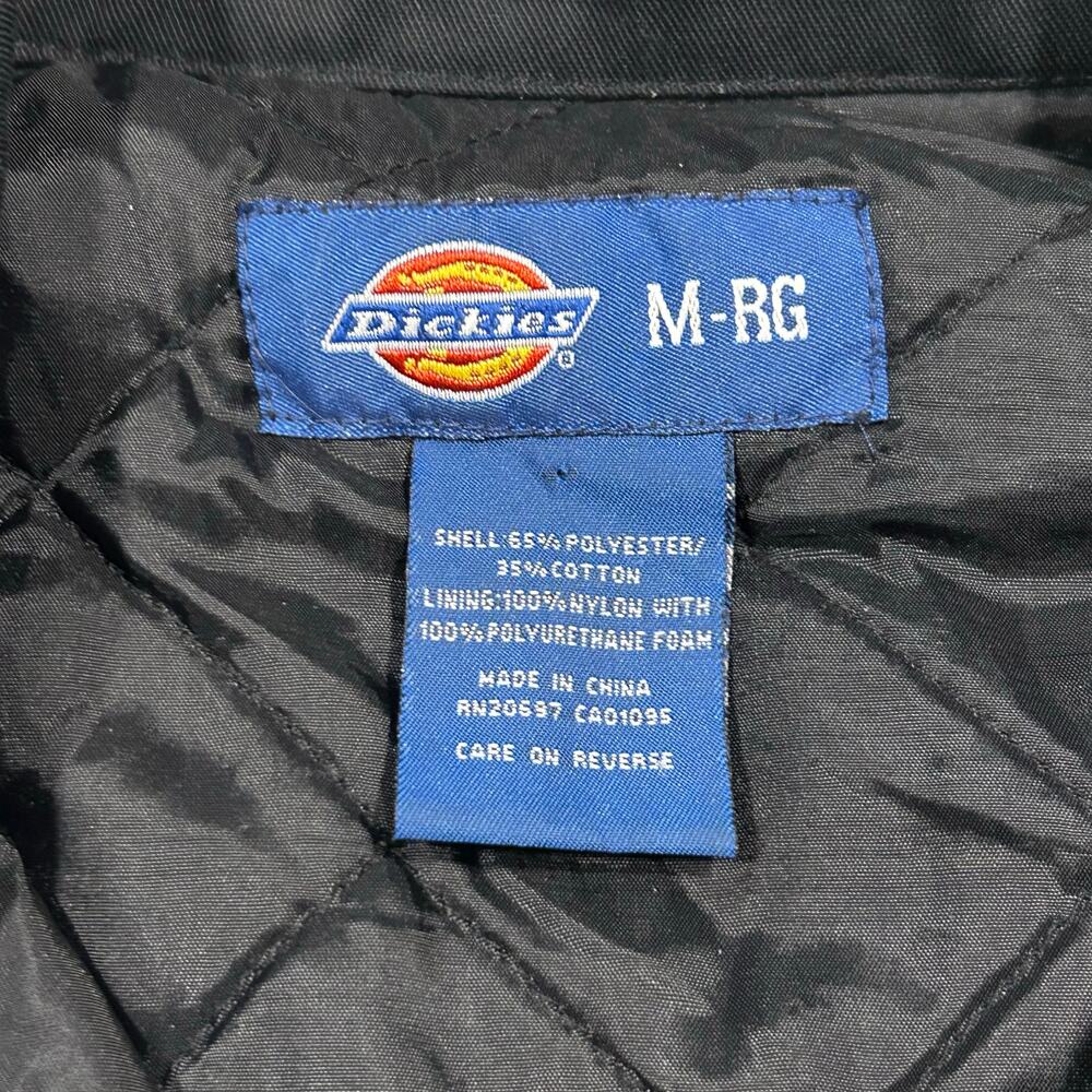 Vintage Y2K Dickies Eisenhower Jacket Black Quilt Lined Zip Bomber Harrington M - Picture 4 of 5